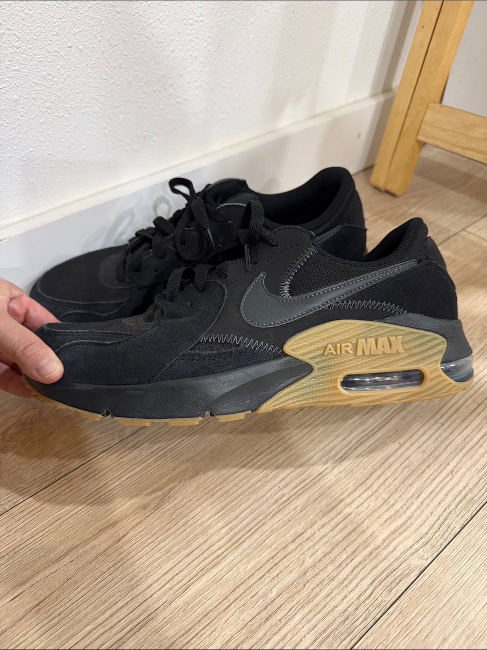 Nike Men’s Air Max Black with Gum Midsole Sneakers - Picture 5 of 5